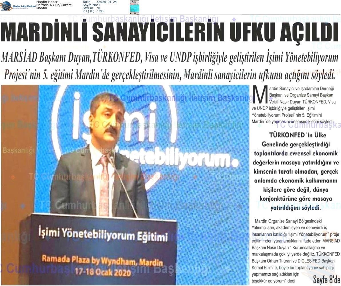 Isimi Yonetebiliyorum Egitimi Medya Yansimalari 17 18 Ocak 2020 Mardin - 5