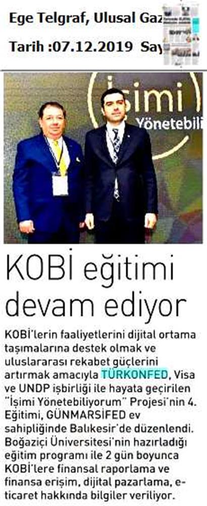 Isimi Yonetebiliyorum Egitimi Medya Yansimalari 6 7 Aralik Balikesir - 10