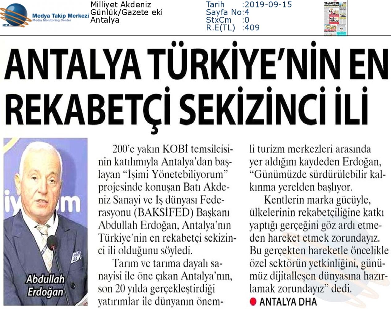 Isimi Yonetebiliyorum Projesi Medya Yansimalari 13 Eylul 2019 Antalya - 8