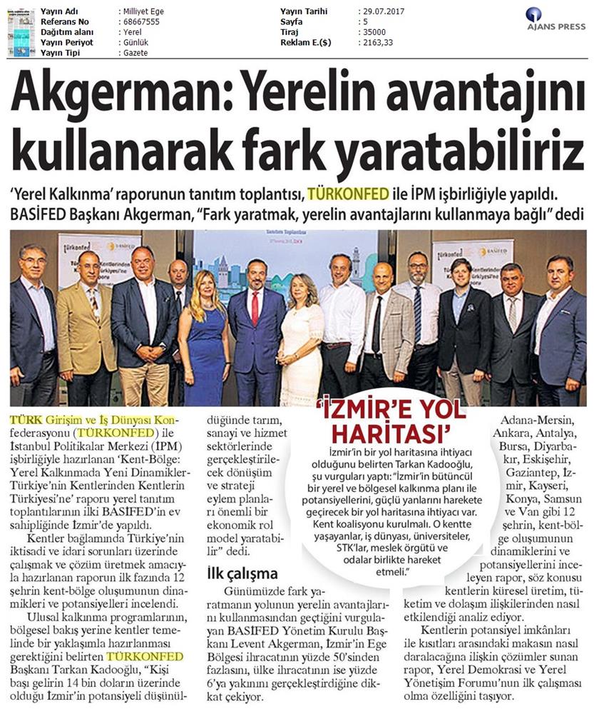 Izmir Kent Bolge Raporu Tanitim Toplantısı Turkonfedbasifed Medya Yansimalari 28 07 2017 - 20