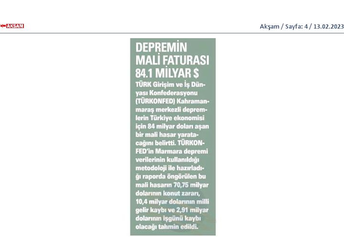 Kahramanmaras Depremi Afet Durum Raporu 13 Subat 2023 - 3