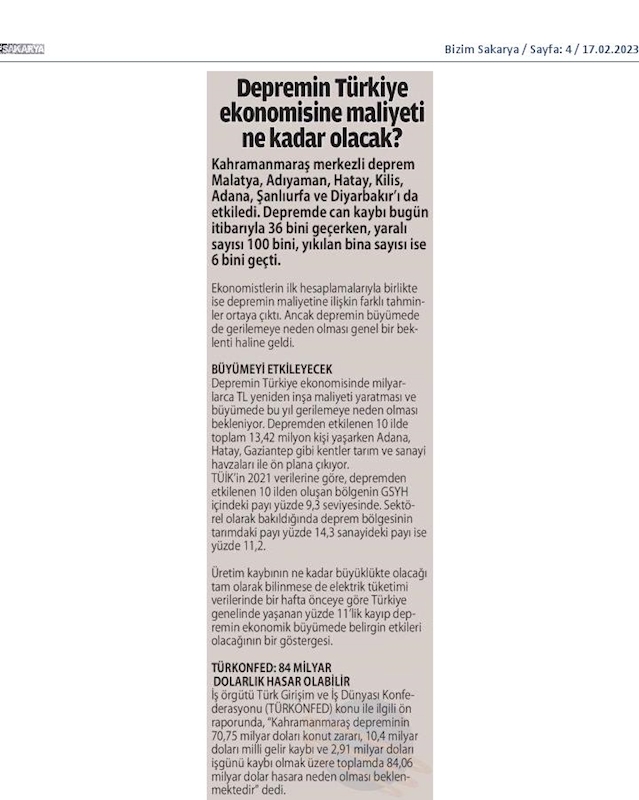 Kahramanmaras Depremi Afet Durum Raporu 13 Subat 2023 - 133