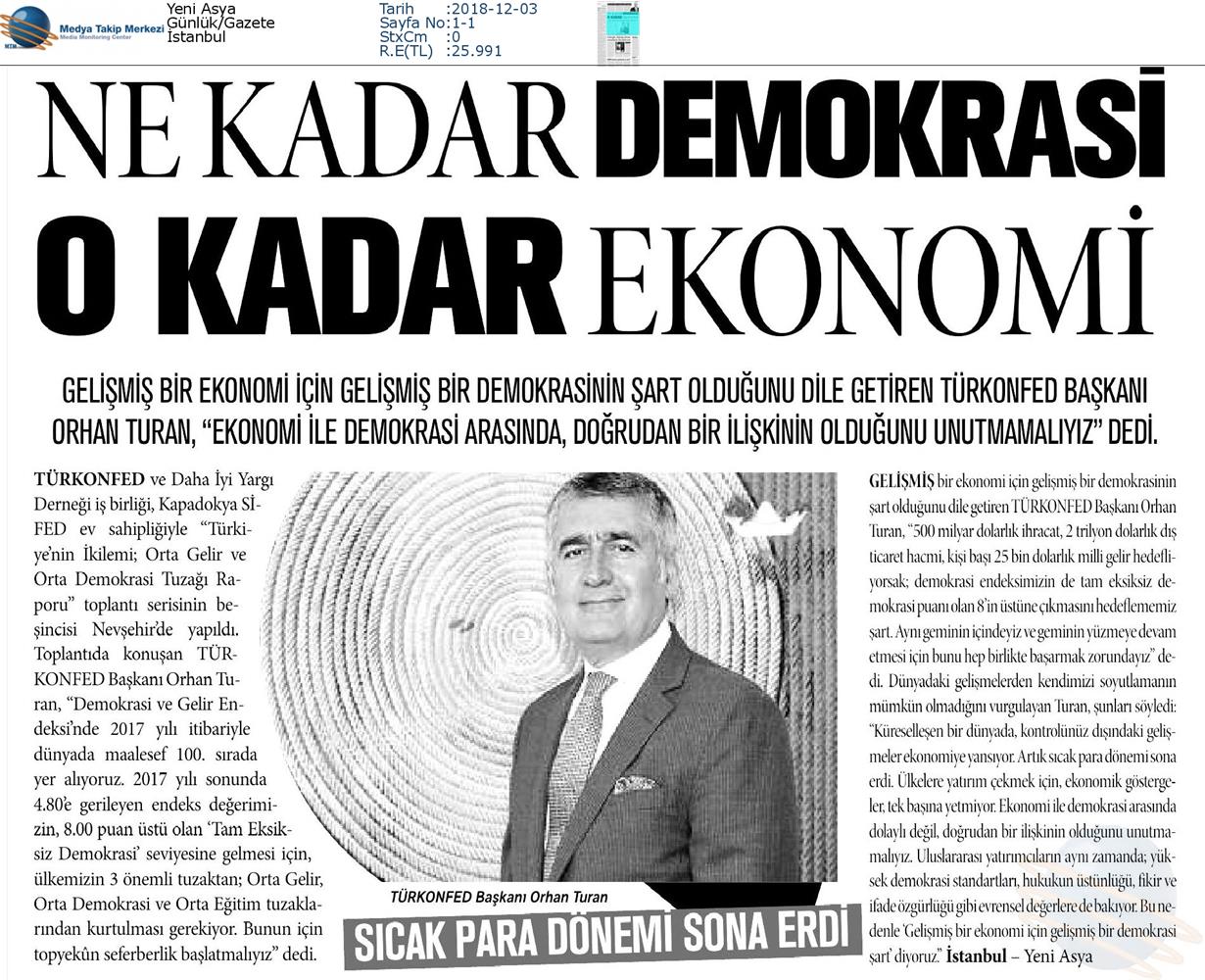 Kalkinma Icin Yapisal Reformlar Toplantısı Medya Yansimalari 1 Aralik 2018 Nevsehir - 3