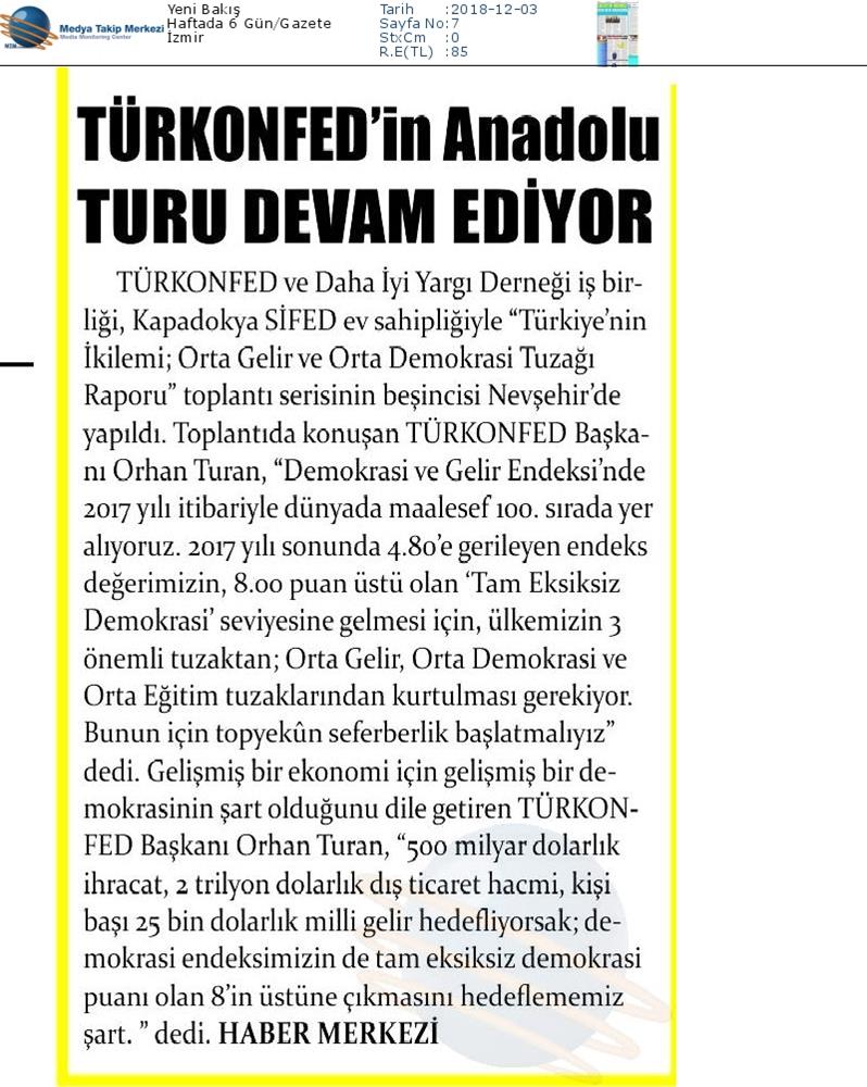 Kalkinma Icin Yapisal Reformlar Toplantısı Medya Yansimalari 1 Aralik 2018 Nevsehir - 7
