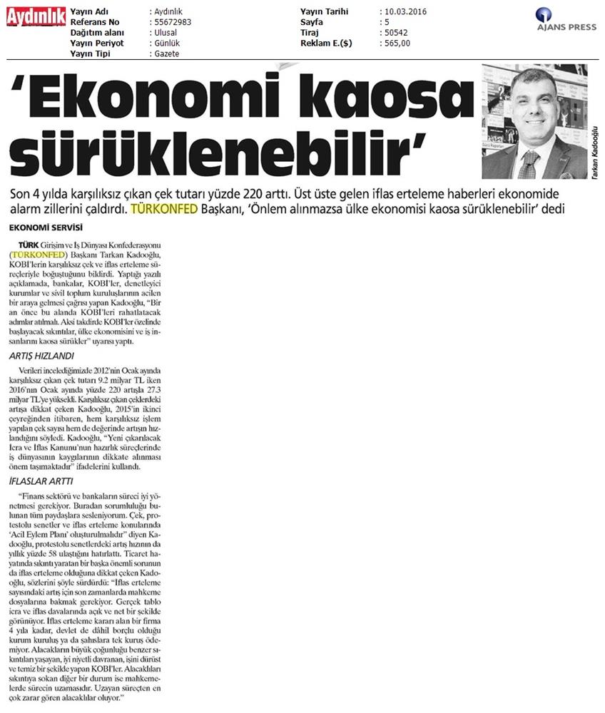 Karsiliksiz Cek Ve Iflas Erteleme Konulu Basin Yansimalari - 2