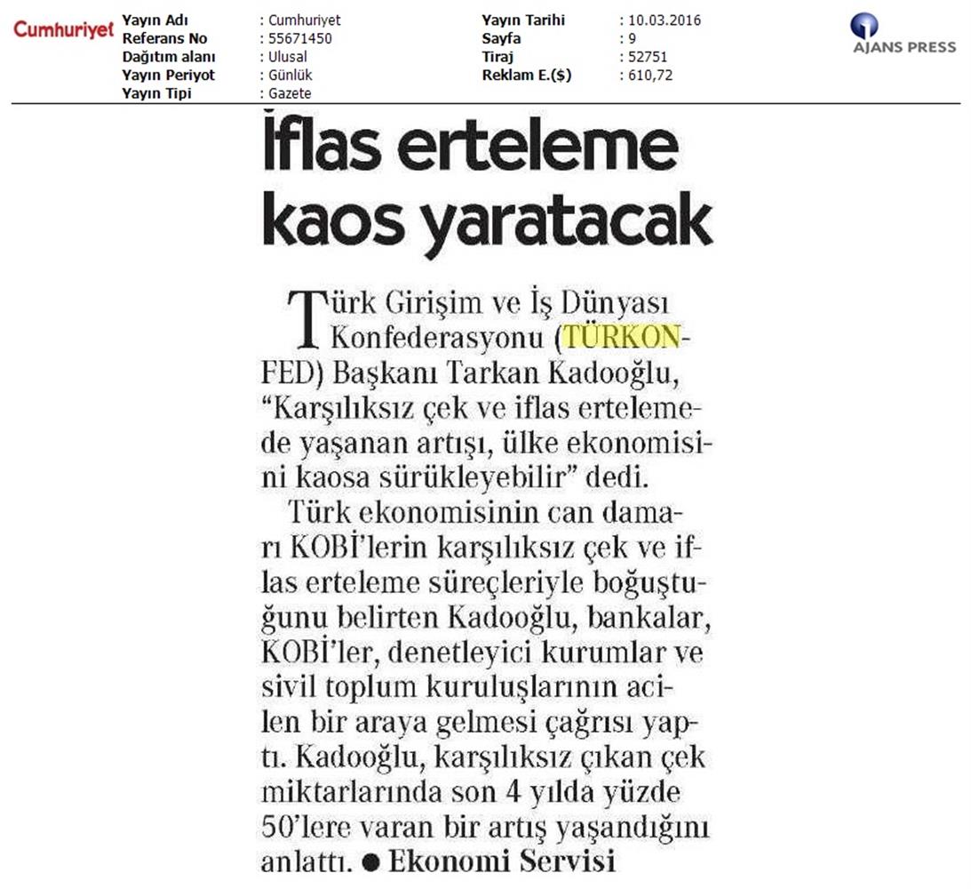 Karsiliksiz Cek Ve Iflas Erteleme Konulu Basin Yansimalari - 3