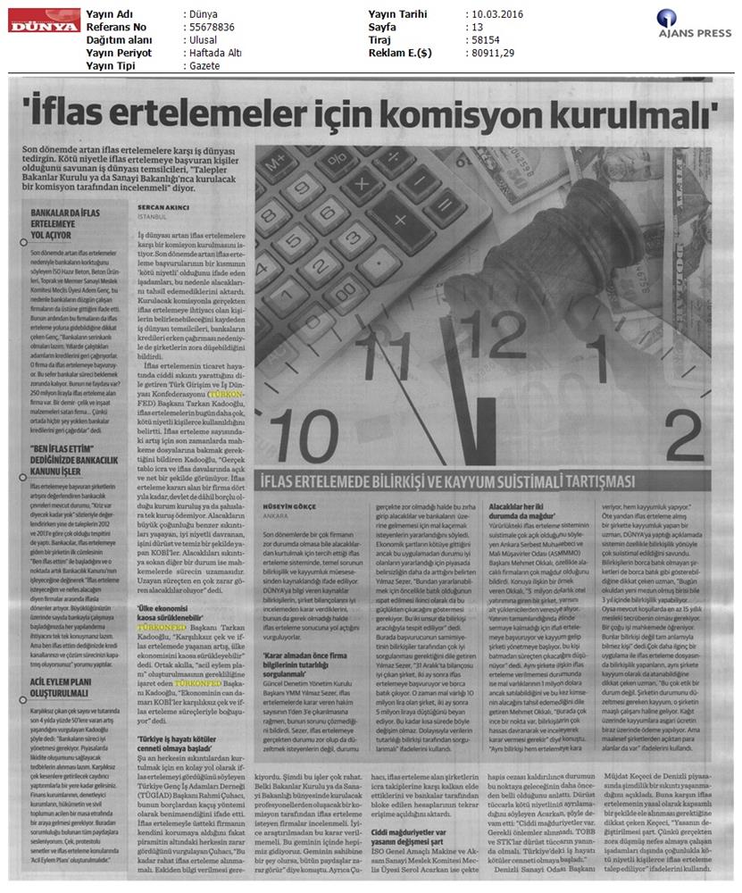 Karsiliksiz Cek Ve Iflas Erteleme Konulu Basin Yansimalari - 6