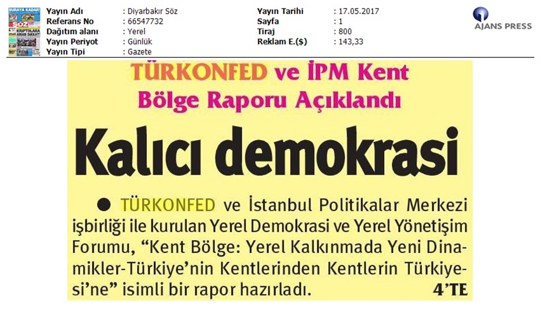 Kent Bolge Yerel Kalkinmada Yeni Dinamikler Raporu Basin Yansimalari 17 Mayis 2017 - 5