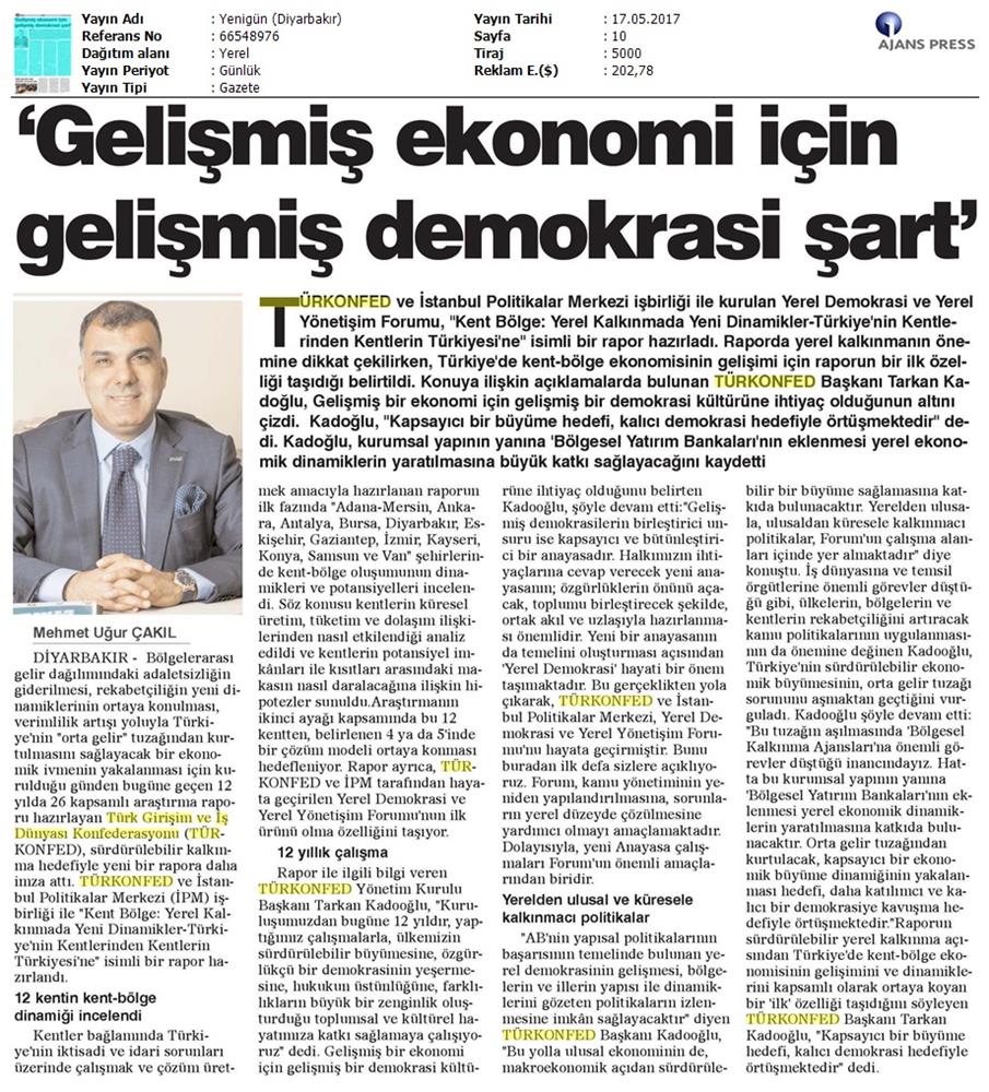 Kent Bolge Yerel Kalkinmada Yeni Dinamikler Raporu Basin Yansimalari 17 Mayis 2017 - 7