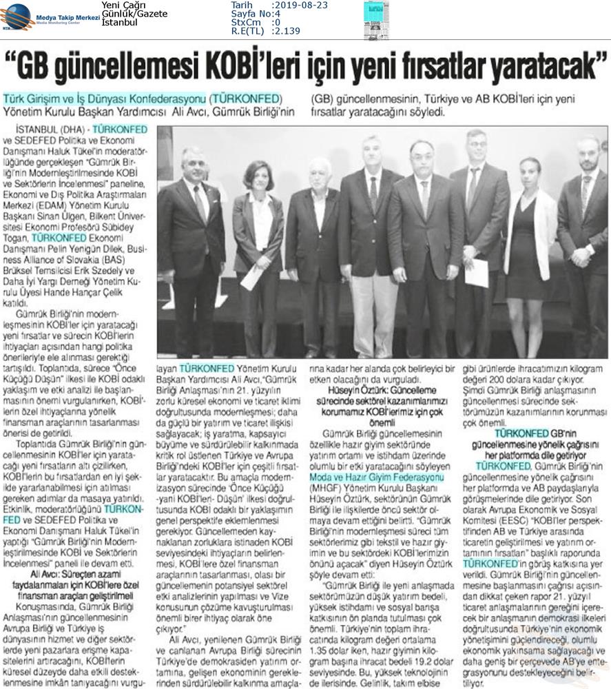 KOBİ'ler Icin Gumruk Birligi Kapanis Toplantısı Medya Yansimalari 16 Ocak 2020 Istanbul - 13