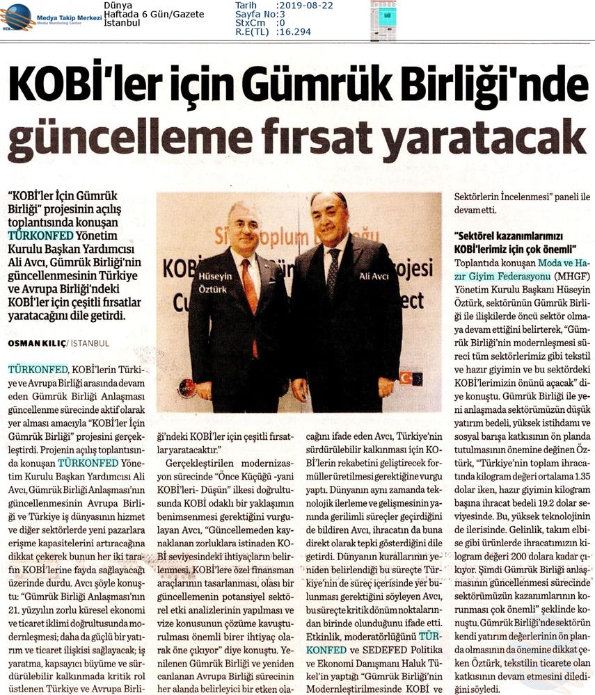 KOBİ'ler Icin Gumruk Birligi Kapanis Toplantısı Medya Yansimalari 16 Ocak 2020 Istanbul - 23