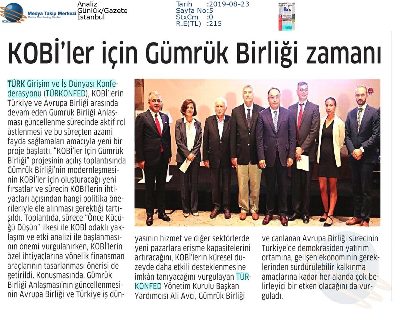KOBİ'ler Icin Gumruk Birligi Kapanis Toplantısı Medya Yansimalari 16 Ocak 2020 Istanbul - 26