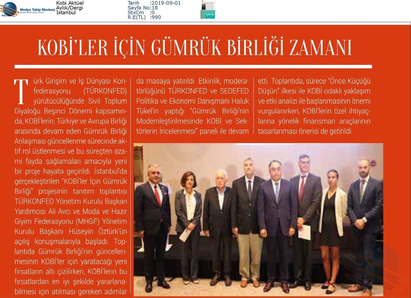 KOBİ'ler Icin Gumruk Birligi Medya Yansimalari 22 Agustos 2019 - 25