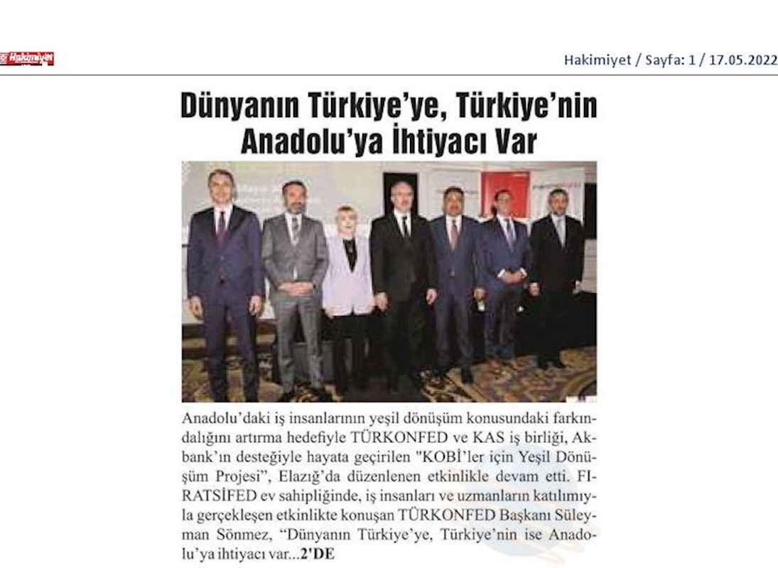 KOBİ'ler Icin Yesil Dönüşüm Projesi 16 Mayis 2022 Elazig - 3