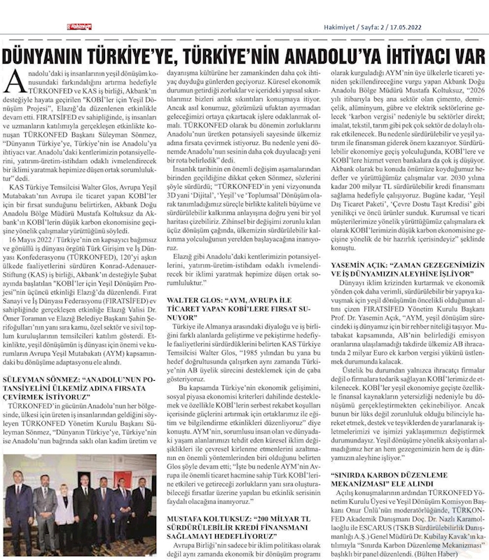 KOBİ'ler Icin Yesil Dönüşüm Projesi 16 Mayis 2022 Elazig - 4