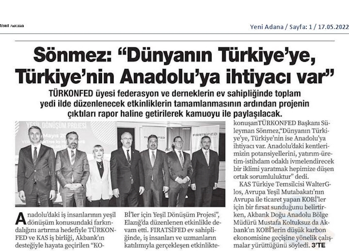 KOBİ'ler Icin Yesil Dönüşüm Projesi 16 Mayis 2022 Elazig - 11