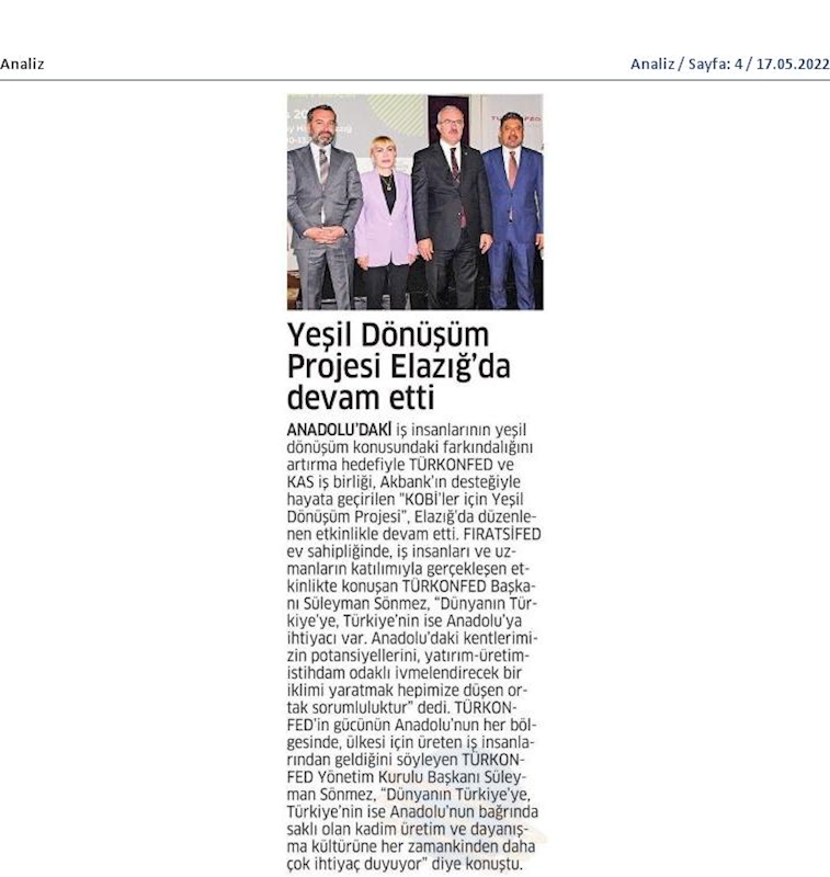 KOBİ'ler Icin Yesil Dönüşüm Projesi 16 Mayis 2022 Elazig - 12