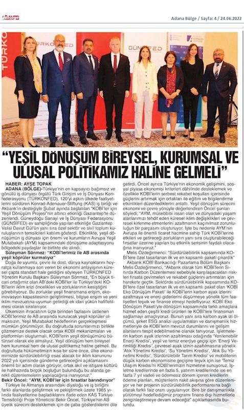 KOBİ'ler Icin Yesil Dönüşüm Projesi 23 Haziran 2022 Gaziantep - 23