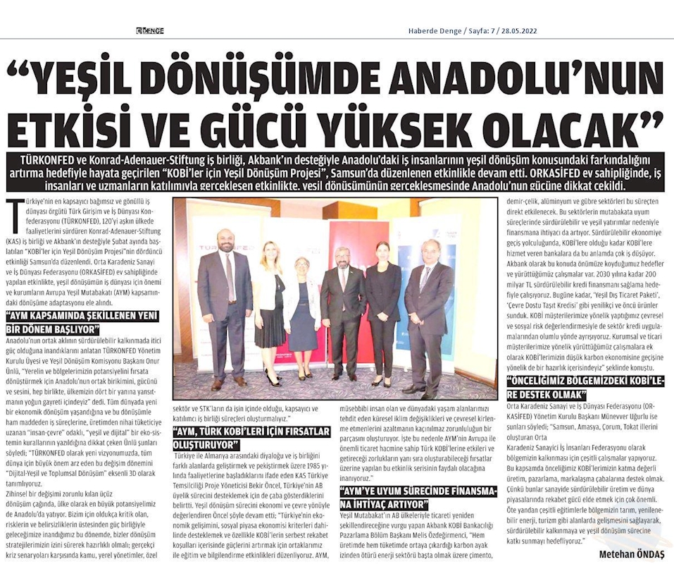KOBİ'ler Icin Yesil Dönüşüm Projesi 26 Mayis 2022 Samsun - 4