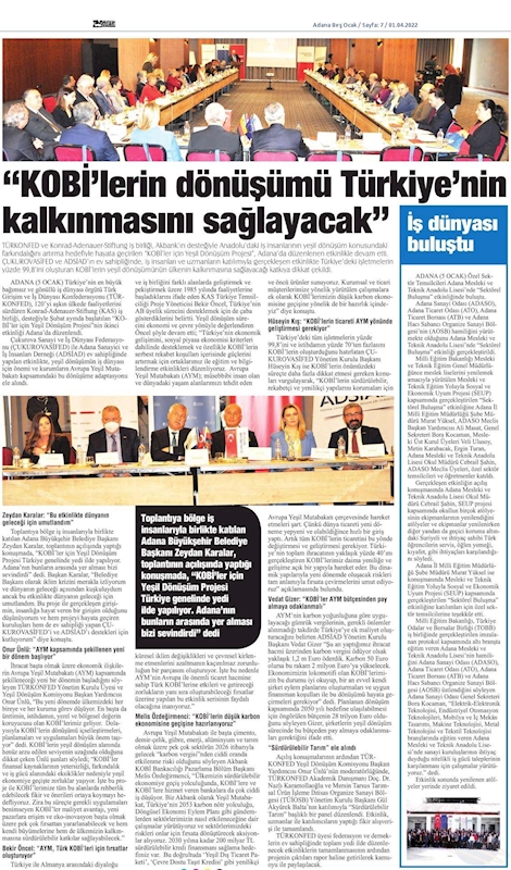 KOBİ'ler Icin Yesil Dönüşüm Projesi 31 Mart 2022 Adana - 14