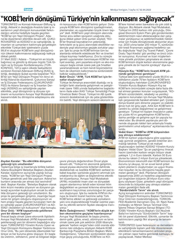 KOBİ'ler Icin Yesil Dönüşüm Projesi 31 Mart 2022 Adana - 16
