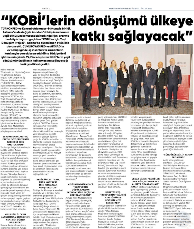 KOBİ'ler Icin Yesil Dönüşüm Projesi 31 Mart 2022 Adana - 17