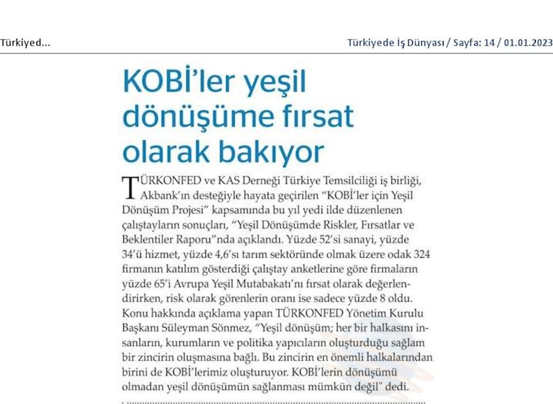 KOBİ'ler Icin Yesil Dönüşüm Projesi Yesil Dönüşüm Zirvesi 15 Eylul 2022 Ankara - 10