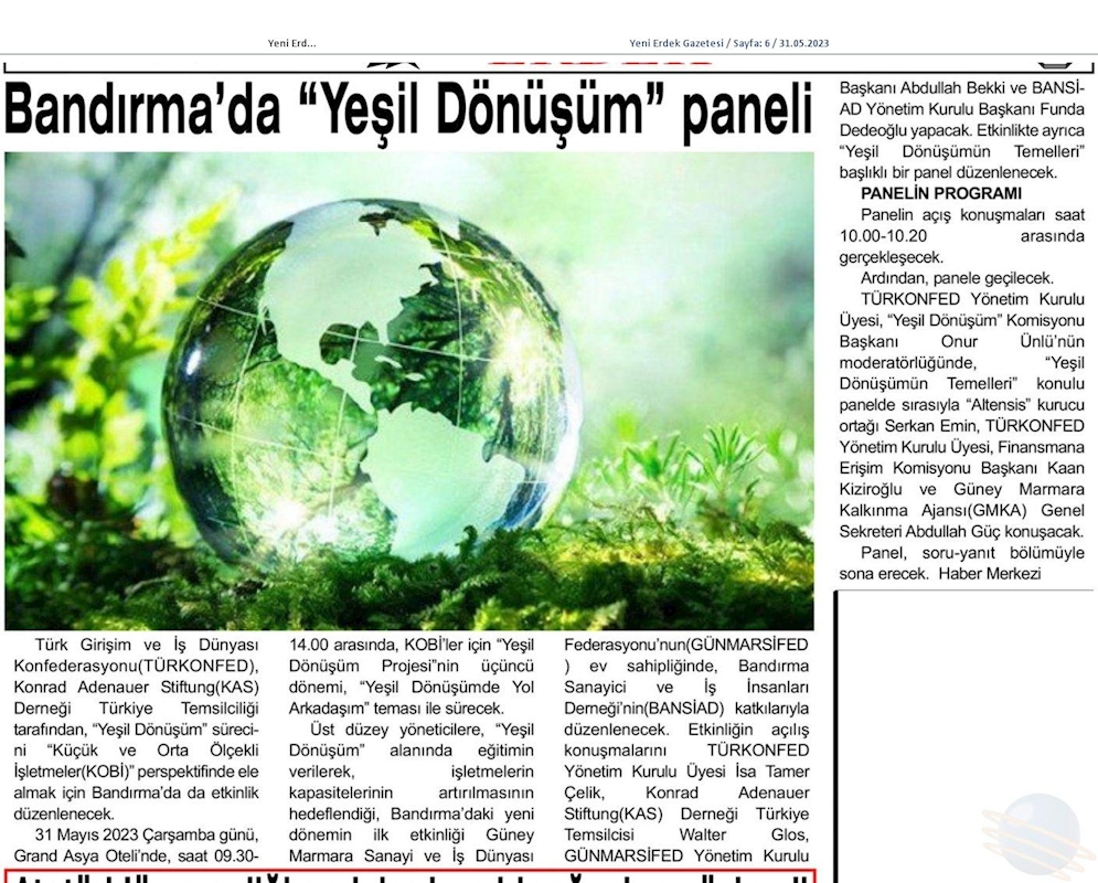 KOBİ'ler Icin Yesil Dönüşüm Yol Arkadasim Etkinligi 31 Mayis 2023 Bandirma - 2