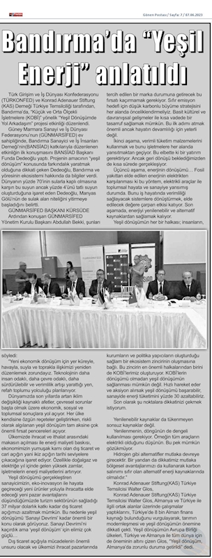 KOBİ'ler Icin Yesil Dönüşüm Yol Arkadasim Etkinligi 31 Mayis 2023 Bandirma - 19