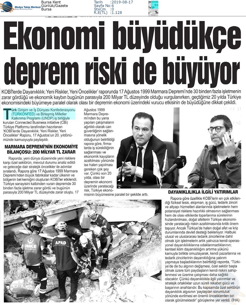 Kobilerde Dayaniklilik Yeni Riskler Yeni Oncelikler Raporu Medya Yansimalari 17 Agustos 2019 - 2