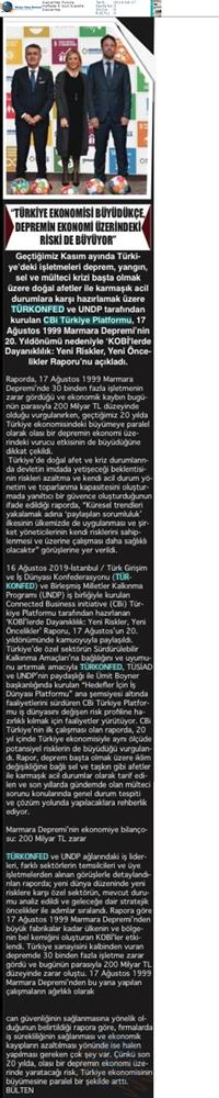 Kobilerde Dayaniklilik Yeni Riskler Yeni Oncelikler Raporu Medya Yansimalari 17 Agustos 2019 - 11