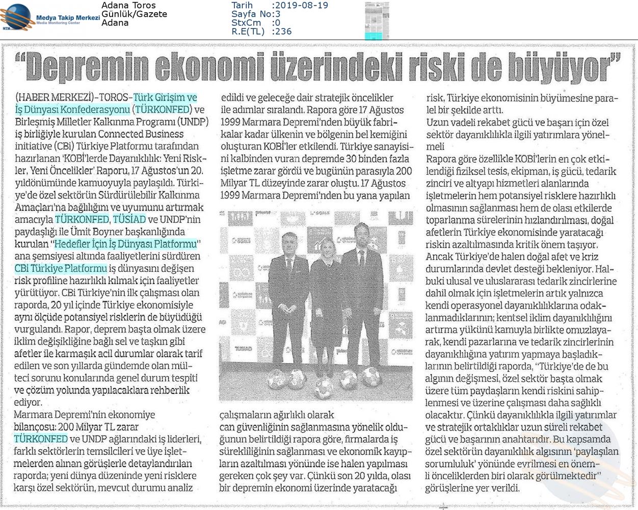 Kobilerde Dayaniklilik Yeni Riskler Yeni Oncelikler Raporu Medya Yansimalari 17 Agustos 2019 - 21
