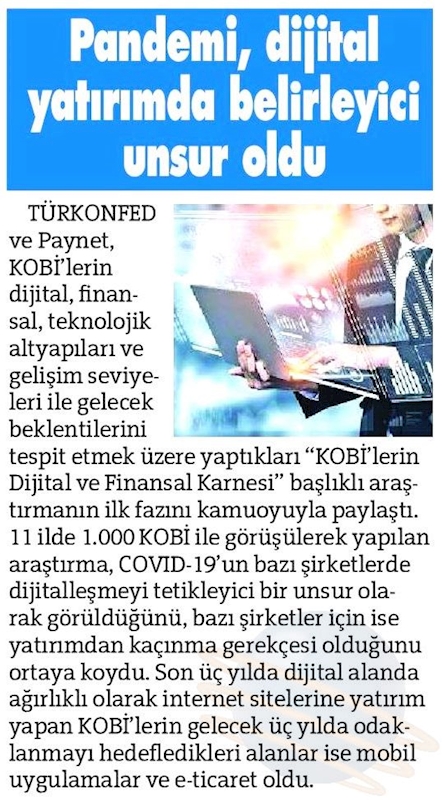 KOBİ'lerin Dijital Ve Finansal Karnesi Pandeminin Isletmelere Etkisi 1 Arastirma Raporu Basin Yansimalari 7 Nisan 2021 - 3