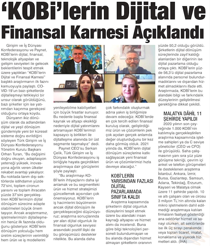 KOBİ'lerin Dijital Ve Finansal Karnesi Pandeminin Isletmelere Etkisi 1 Arastirma Raporu Basin Yansimalari 7 Nisan 2021 - 5