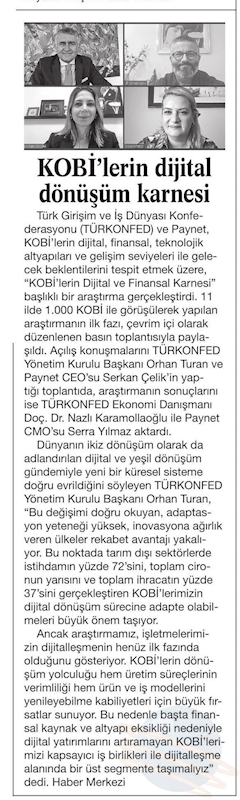 KOBİ'lerin Dijital Ve Finansal Karnesi Pandeminin Isletmelere Etkisi 1 Arastirma Raporu Basin Yansimalari 7 Nisan 2021 - 9