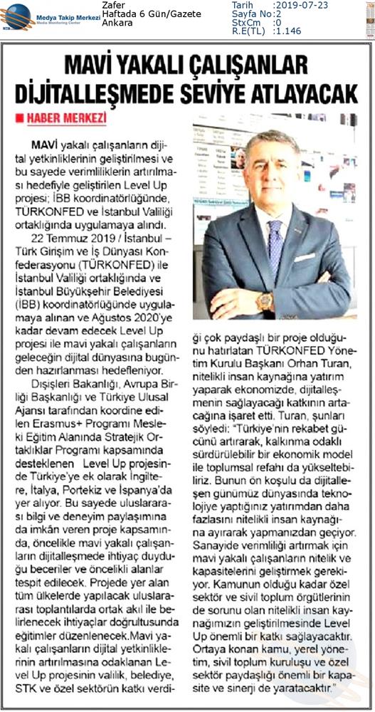 Level Up Projesi Medya Yansimalari 22 Temmuz 2019 - 4