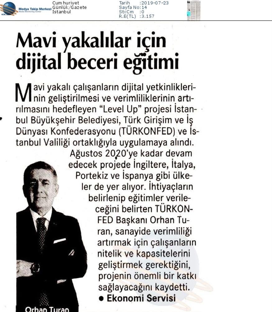 Level Up Projesi Medya Yansimalari 22 Temmuz 2019 - 5