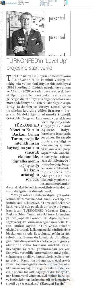 Level Up Projesi Medya Yansimalari 22 Temmuz 2019 - 6