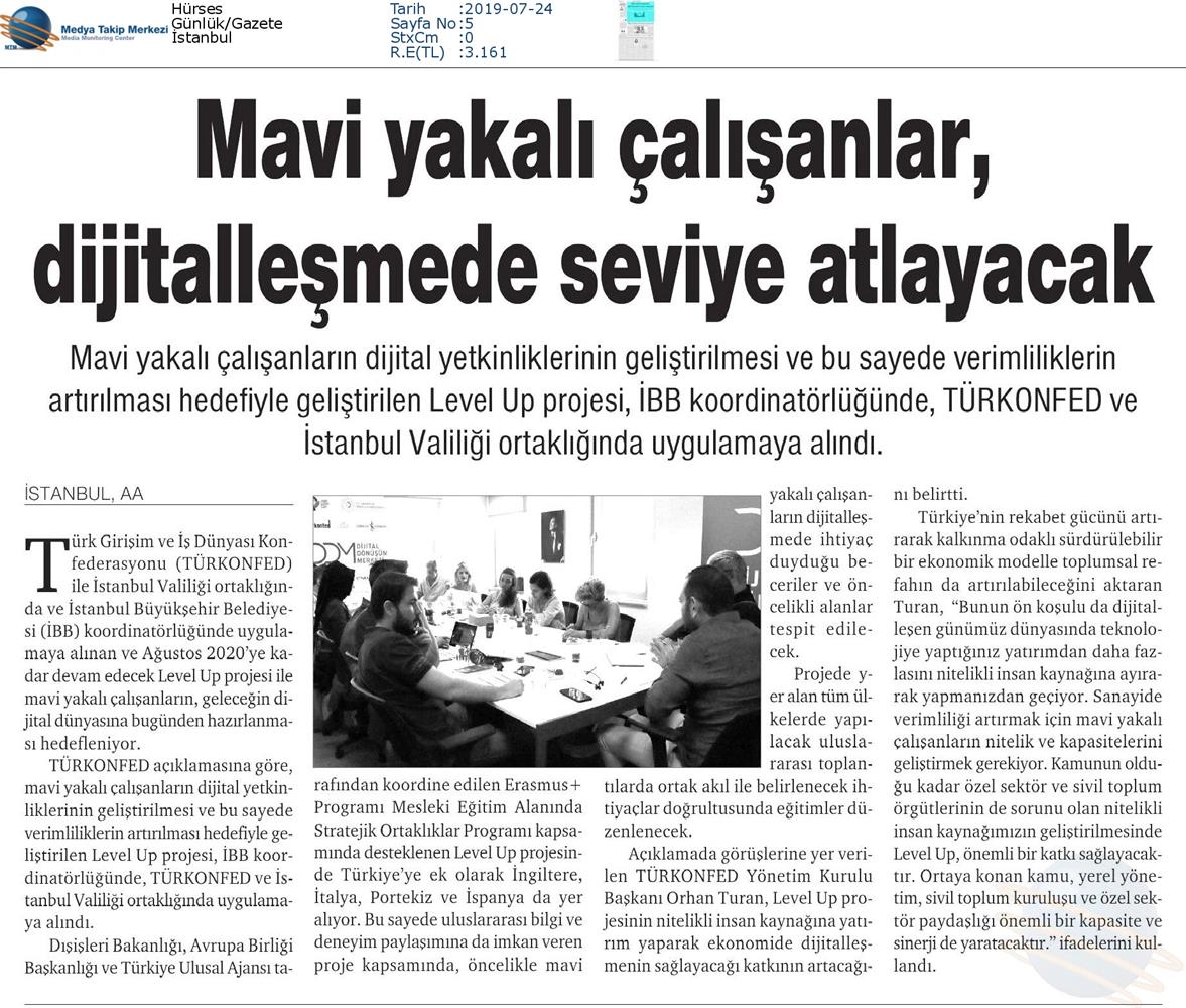 Level Up Projesi Medya Yansimalari 22 Temmuz 2019 - 9