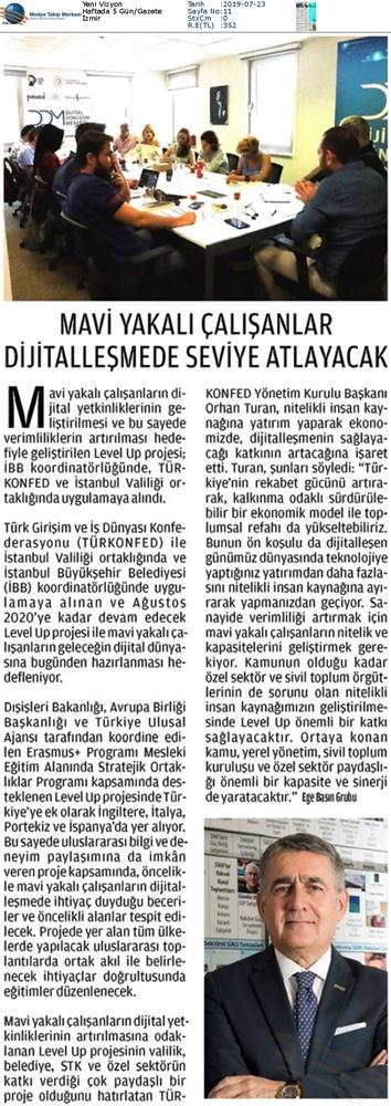Level Up Projesi Medya Yansimalari 22 Temmuz 2019 - 14