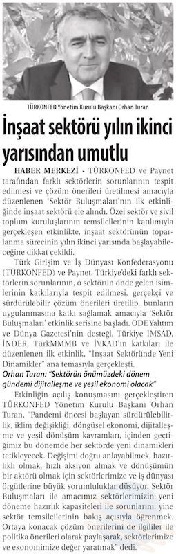 Sektor Buluşmalari Basin Yansimalari 14 Nisan 2021 - 1