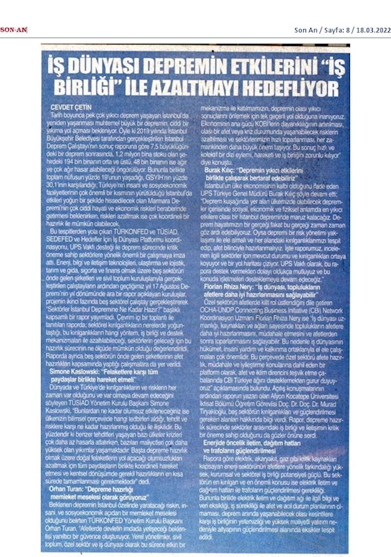 Sektorler Istanbul Depremine Ne Kadar Hazir Raporu 15 Mart 2022 - 2