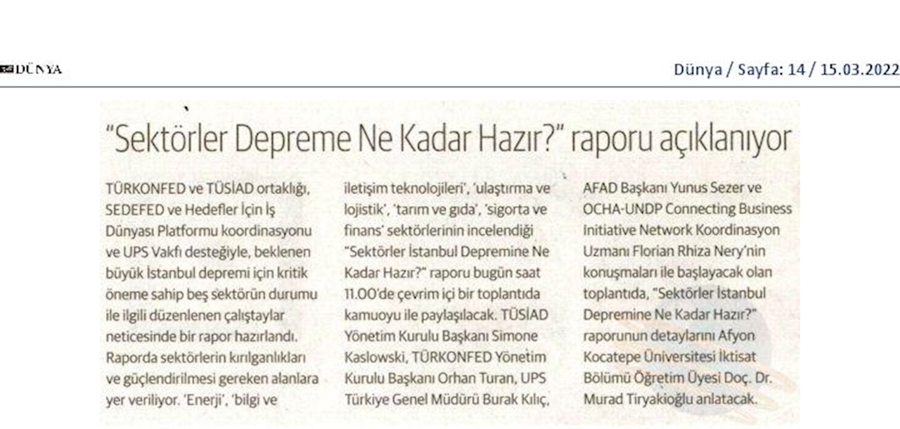 Sektorler Istanbul Depremine Ne Kadar Hazir Raporu 15 Mart 2022 - 6