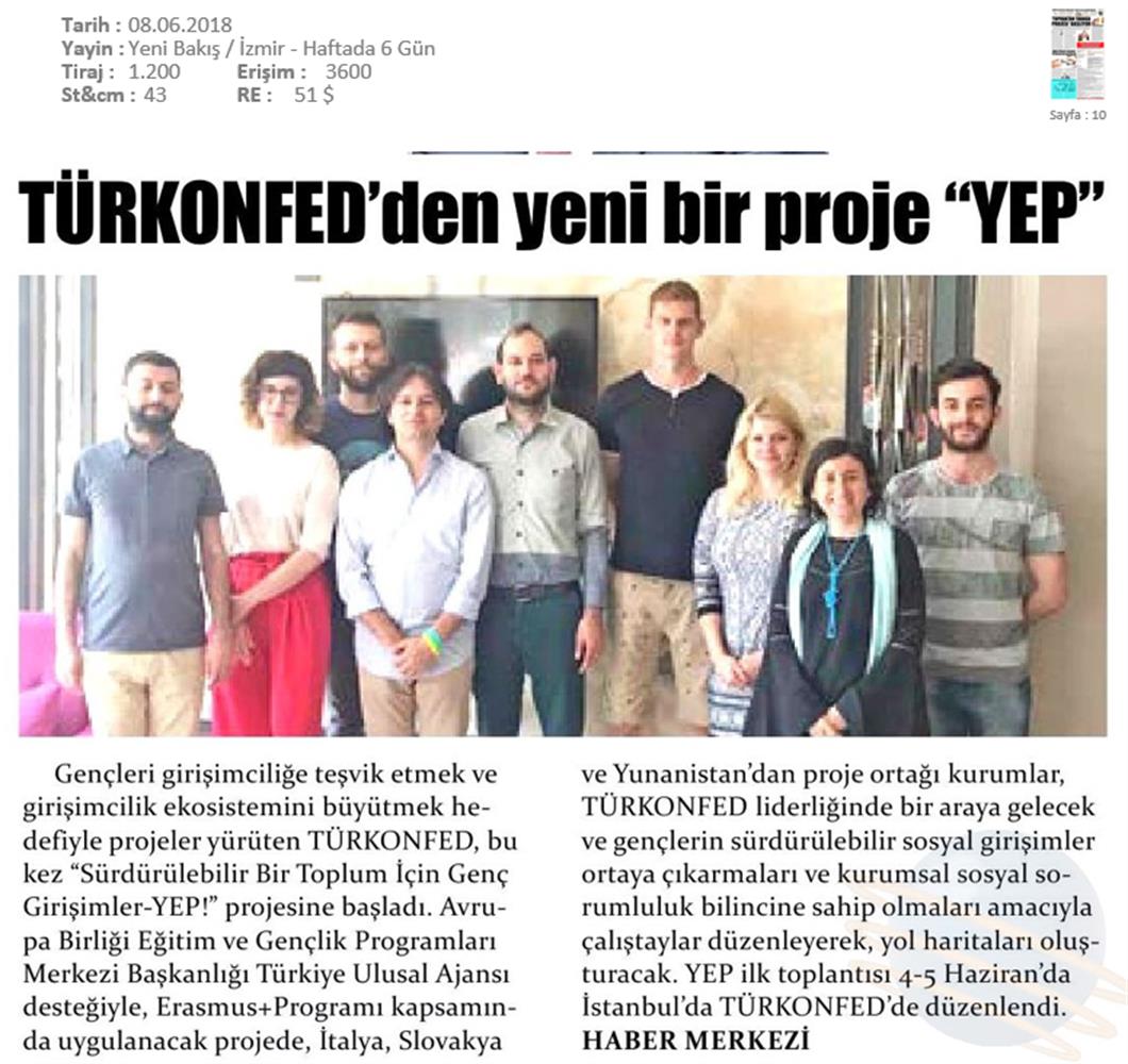 Surdurulebilir Bir Toplum Icin Genc Girişimciler Yep Projesi Basin Yansimalari 8 Haziran 2018 Istanbul - 9