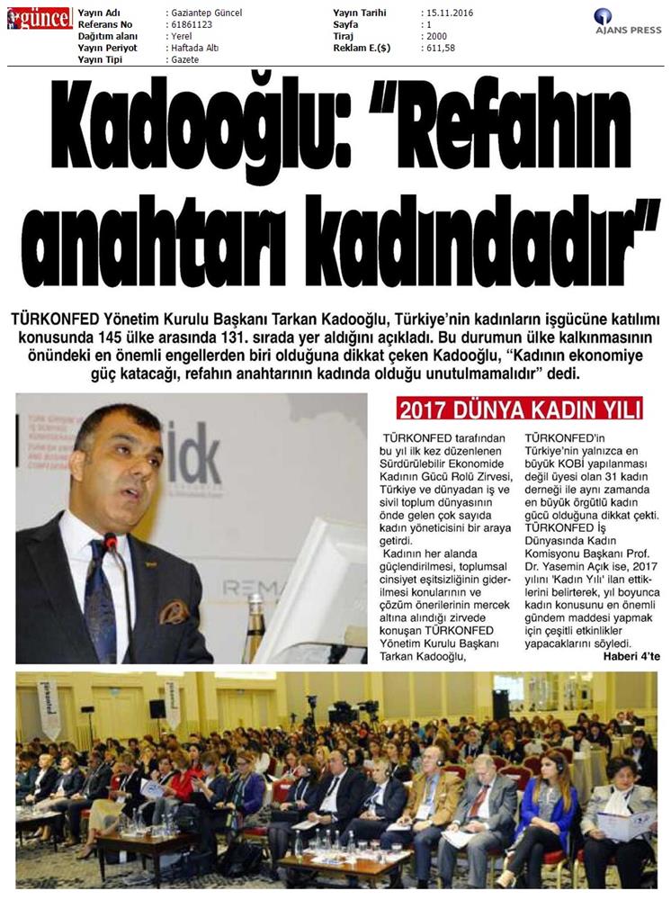 Surdurulebilir Ekonomide Kadinin Rolu Zirvesi 14112016 - 6