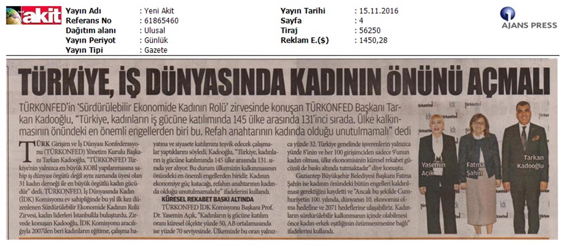 Surdurulebilir Ekonomide Kadinin Rolu Zirvesi 14112016 - 7