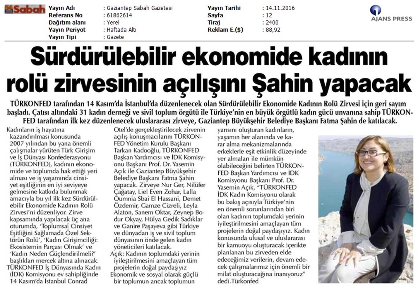 Surdurulebilir Ekonomide Kadinin Rolu Zirvesi 14112016 - 9
