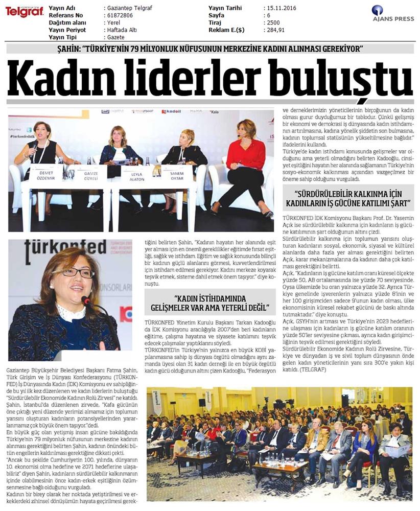 Surdurulebilir Ekonomide Kadinin Rolu Zirvesi 14112016 - 13