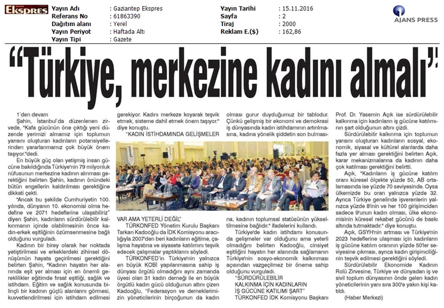 Surdurulebilir Ekonomide Kadinin Rolu Zirvesi 14112016 - 15
