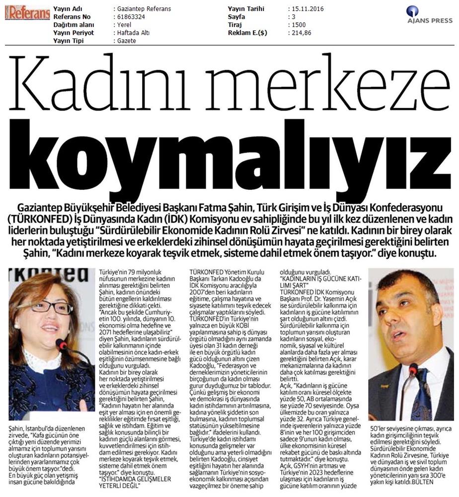Surdurulebilir Ekonomide Kadinin Rolu Zirvesi 14112016 - 16